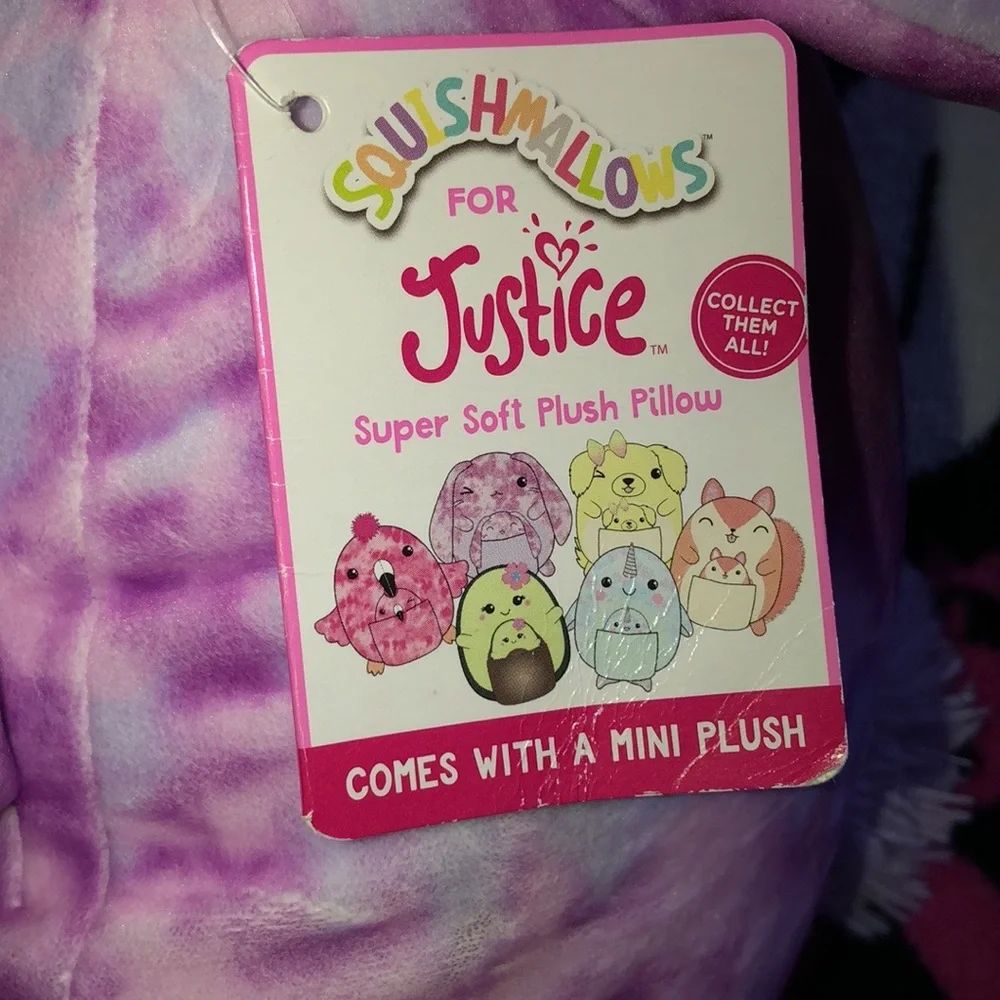 New Squishmallows Purple Tie-Dye Bunny Plush Stuffed Animal Cute Winking Rabbit